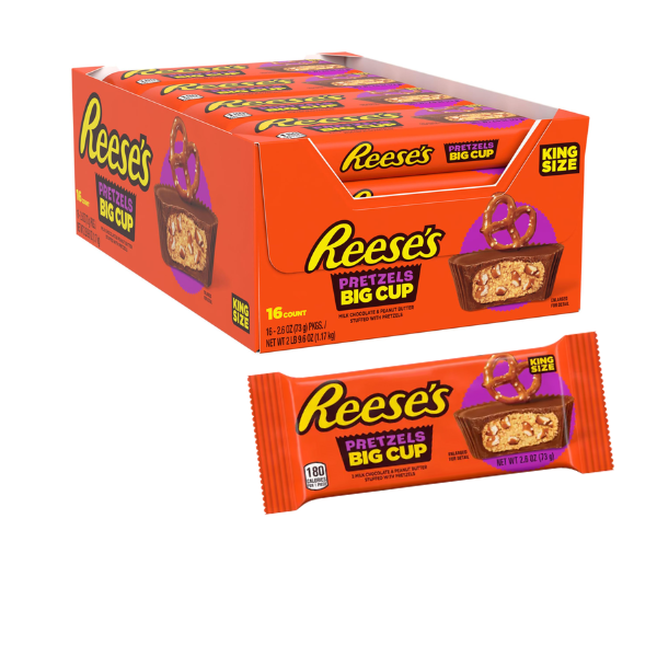 Reese's Big Cup Pretzels King Size 16 x 73g (2.6oz) image 0