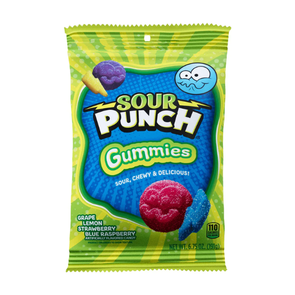 Sour Punch Gummies Peg Bag 8 x 191g (6.75oz) image 0