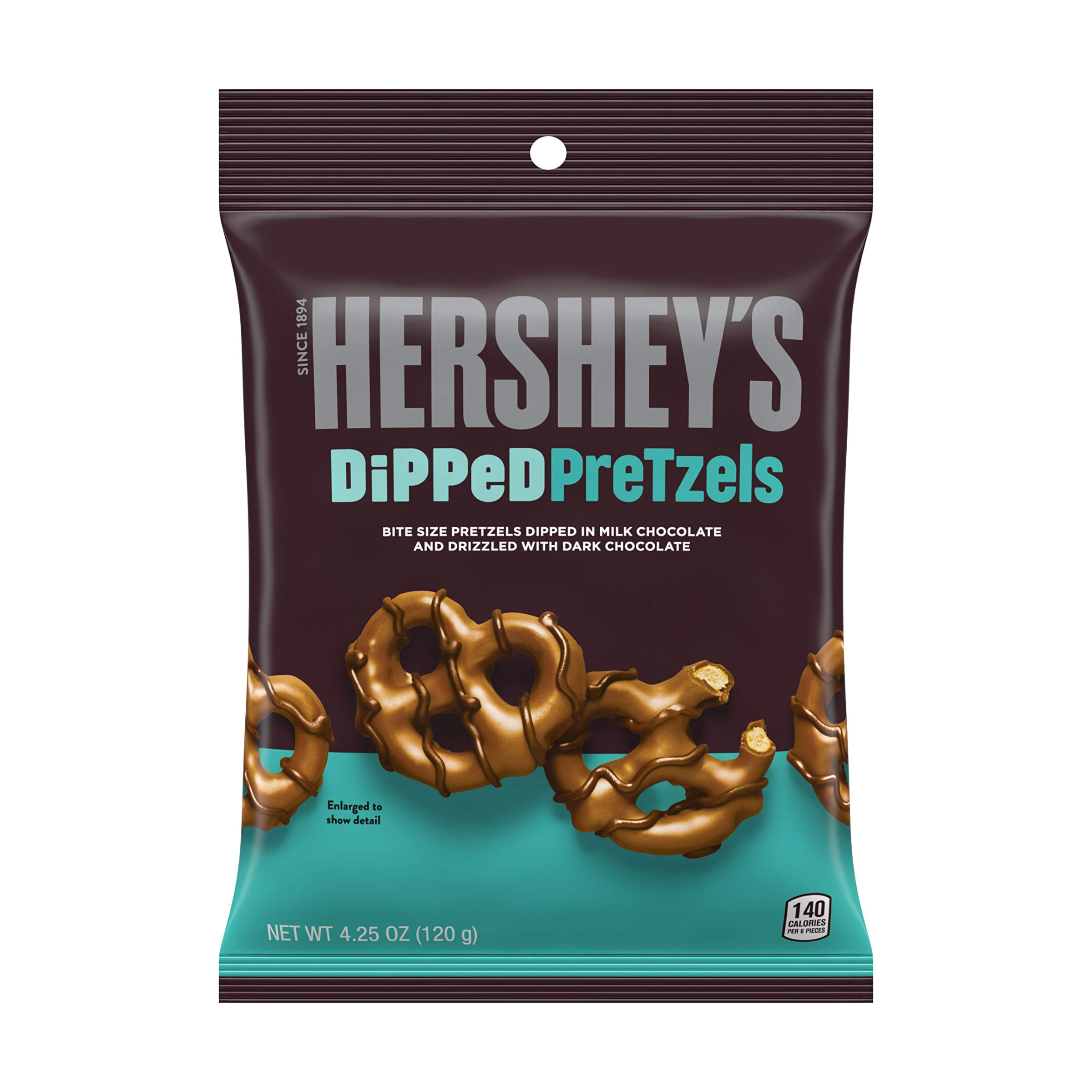 Hershey's Milk Chocolate Dipped Pretzels Peg Bag 12 x 120g (4.25oz) image 0