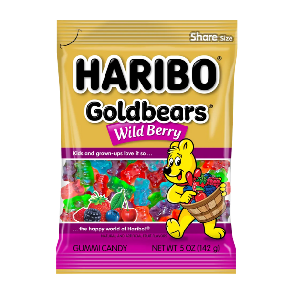 Haribo Goldbears Wild Berry Peg Bag 12 x 142g (5oz) image 0