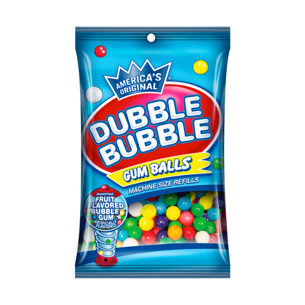 Dubble Bubble Assorted Bubble Gum Balls Peg Bag 12 x 141g (5oz) image 0