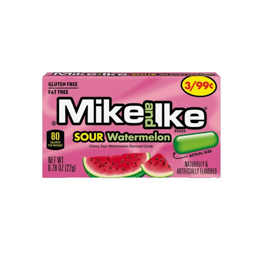 Mike and Ike Sour Watermelon Small Box 24 x 22g (0.78oz) image 0