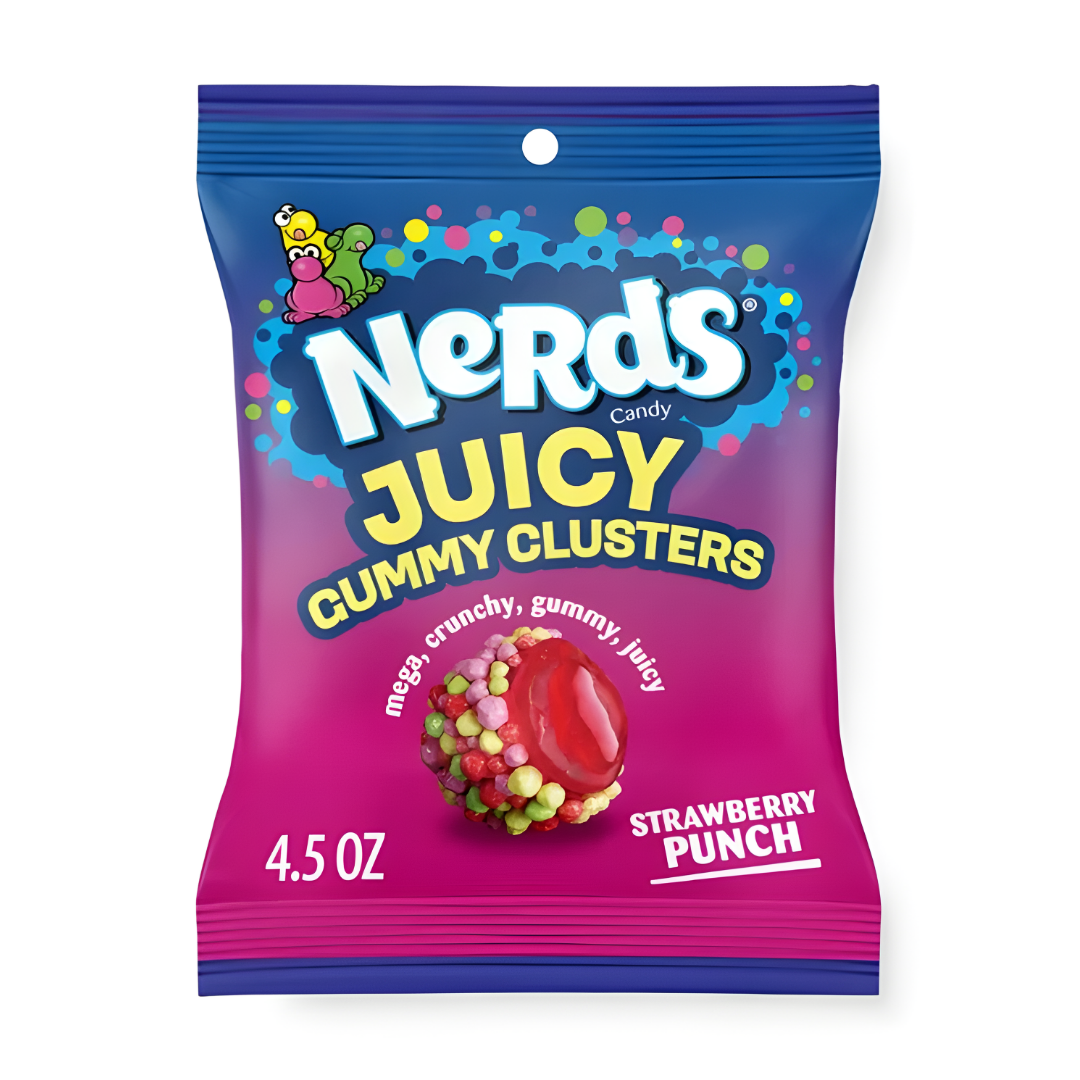 Nerds Juicy Gummy Clusters Peg Bag 12 x 127g (4.5oz) image 0