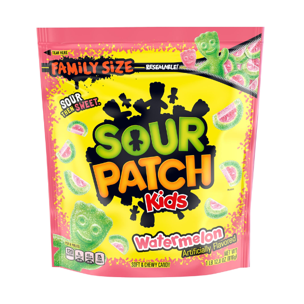 Sour Patch Kids Watermelon Family Size Pouch Bag 1 x 816g (12.8oz) image 0