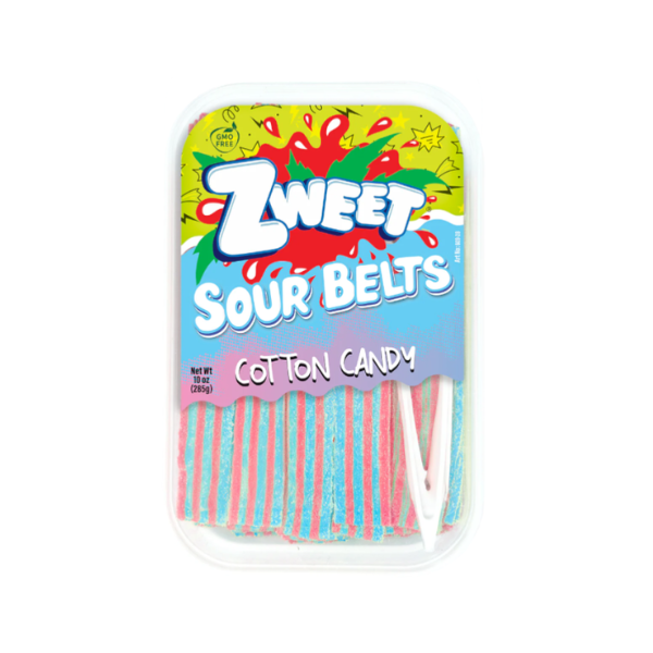 Zweet Sour Belts Cotton Candy Tub 6 x 285g (10oz) image 0