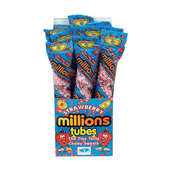 Millions Strawberry Tubes 12 x 55g image 0