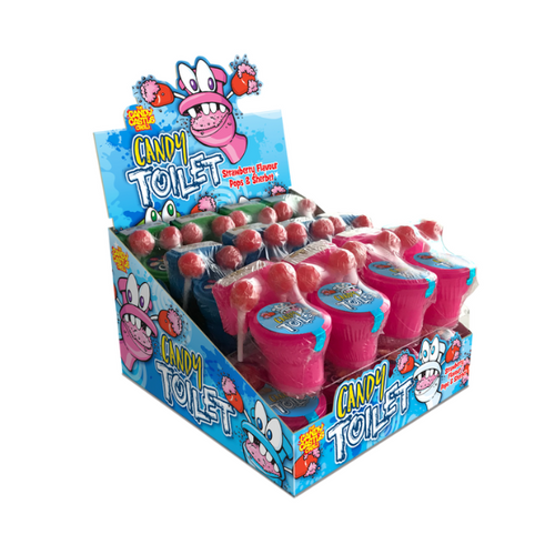 Candy Toilet Strawberry Flavour Pops &amp; Sherbet 24 x 15g image 0