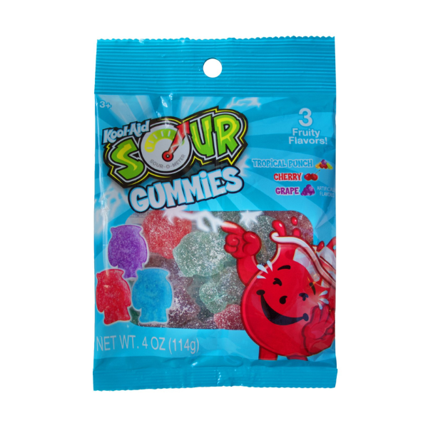Kool-Aid Sour Gummies Peg Bag 12 x 114g (4oz) image 0