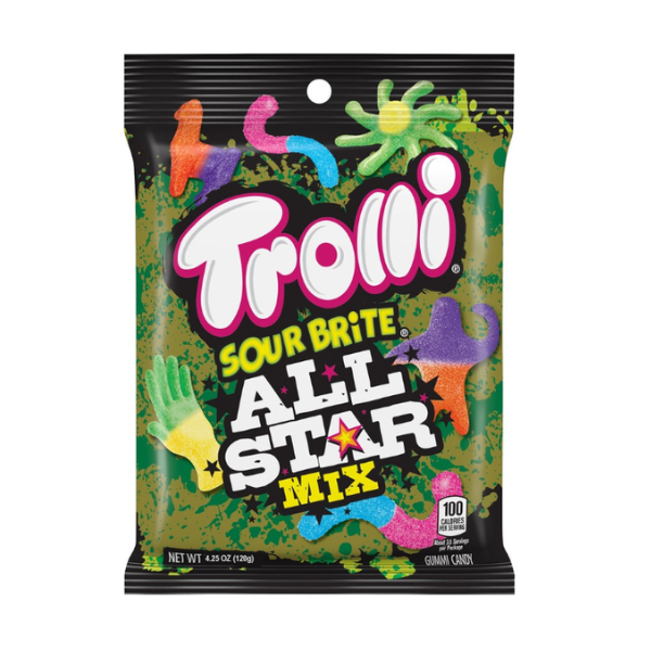Trolli Sour Brite All Star Mix Peg Bag 12 x 120g (4.25oz) image 0