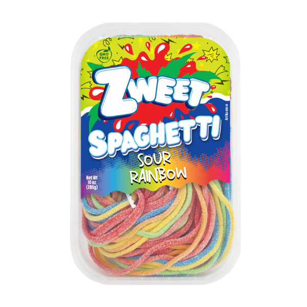 Zweet Sour Silly Spaghetti Rainbow Tub 6 x 285g (10oz) image 0