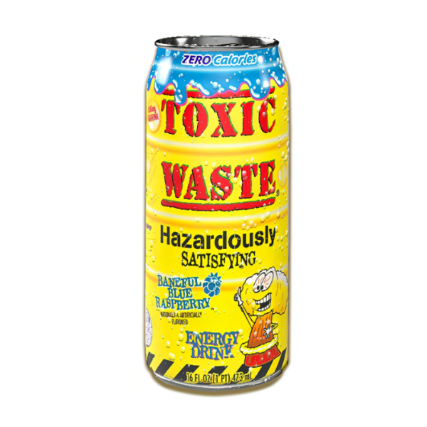 Special Price -Toxic Waste Baneful Blue Raspberry Energy Drink Big Can 4 x 473ml (16oz) image 0