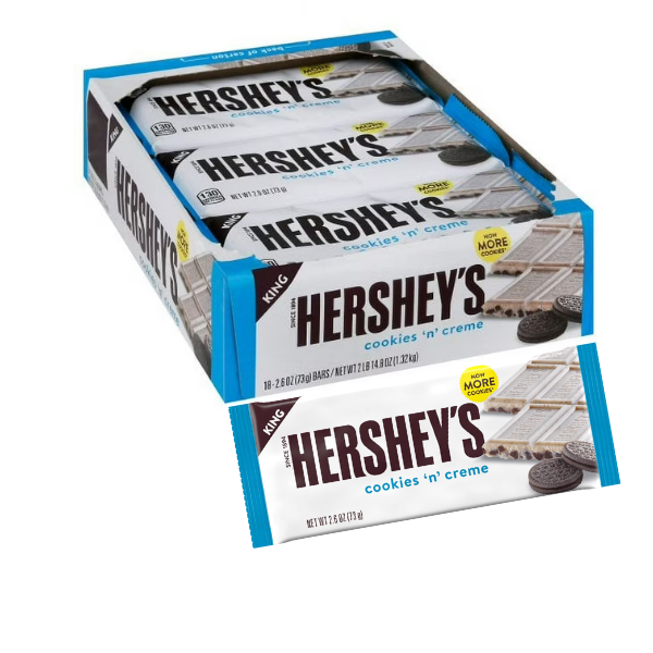 Hershey's Cookies 'N' Creme King Size Bar 18 x 73g (2.6oz) image 0