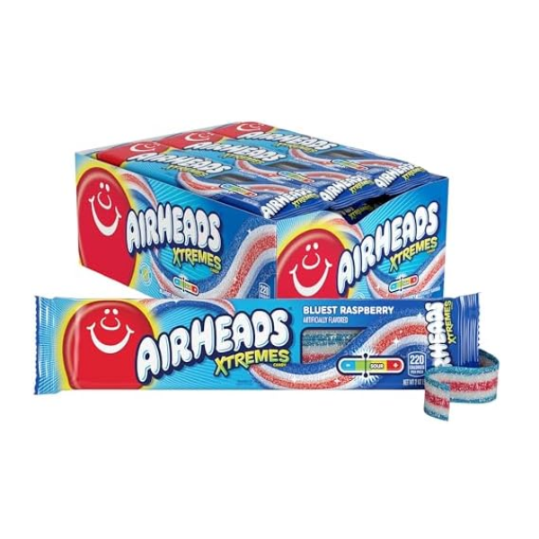 Airheads Xtremes Bluest Raspberry Belts Tray 18 x 57g (2oz) image 0