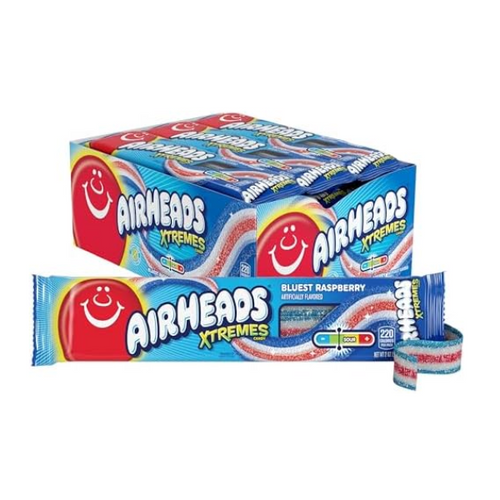 Airheads Xtremes Bluest Raspberry Belts Tray 18 x 57g (2oz) image 0