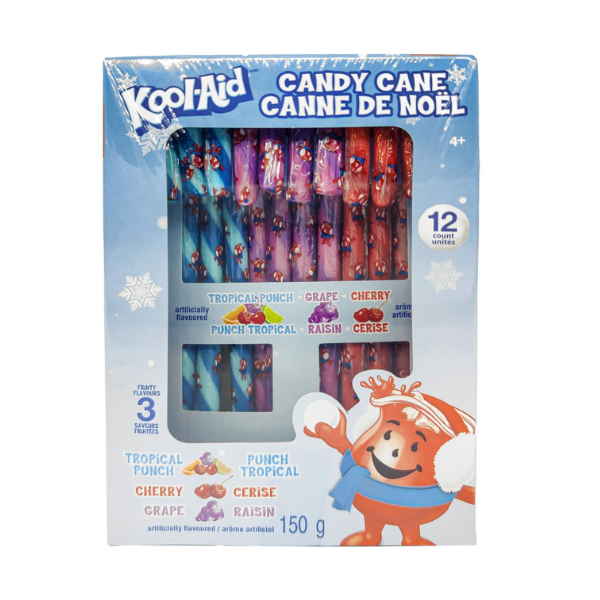 Kool-Aid Candy Canes 3 Fruity Flavours 12 Count Box 1 x 150g (5.3oz) image 0