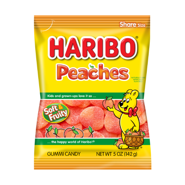 Haribo Peaches Peg Bag  12 x 142g (5oz) image 0