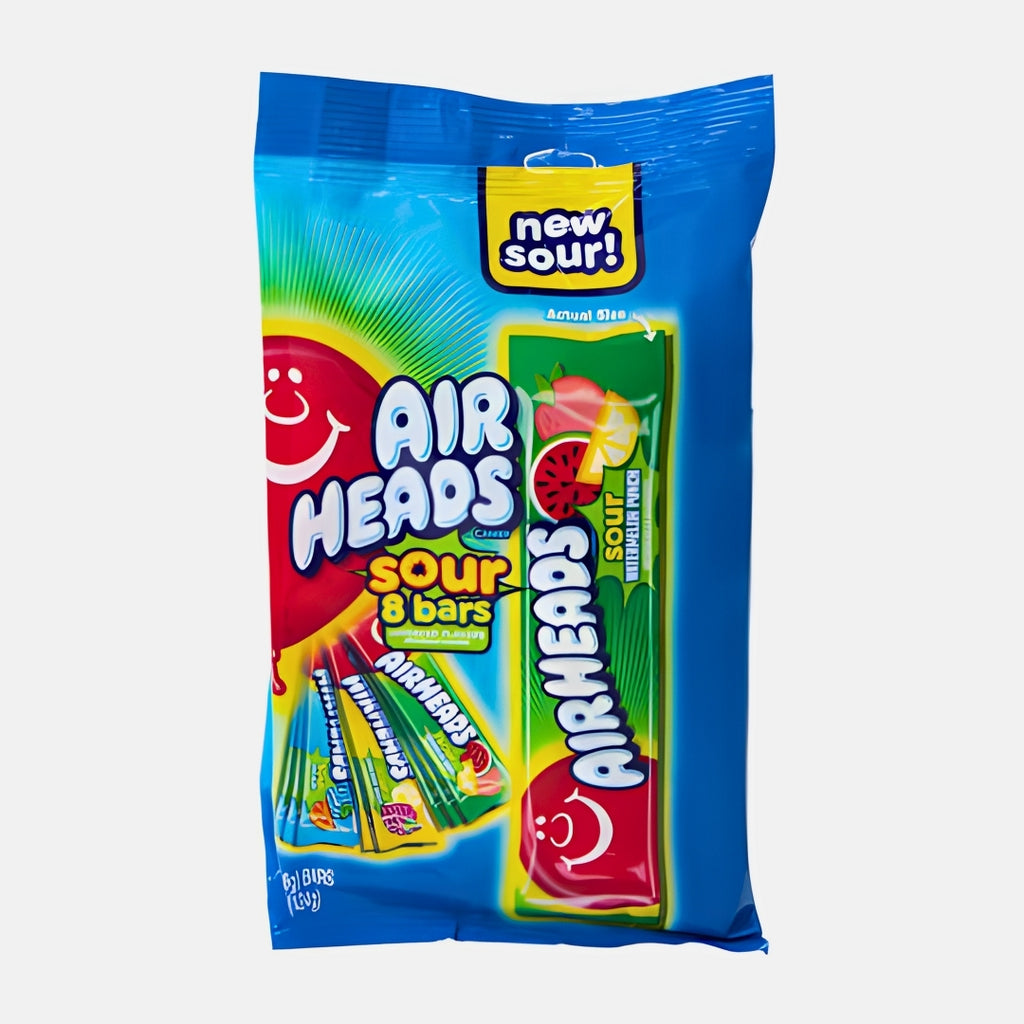 Airheads Sour 8 Bars Assorted Flavors Peg Bag 12 x 124g (4.4oz) image 0