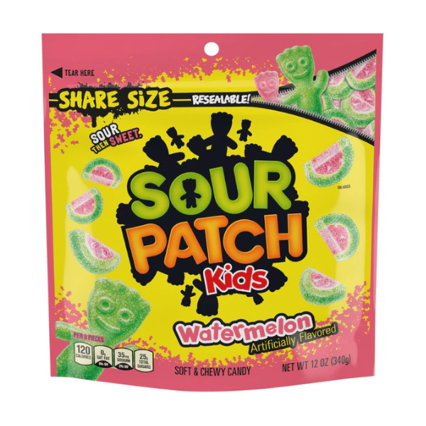 Sour Patch Kids Watermelon Share Size Pouch Bag 1 x 340g (12oz) image 0