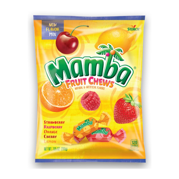 Mamba Fruit Chews Peg Bag 12 x 200g  (7.05oz) image 0