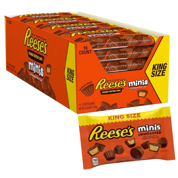 Reese's Peanut Butter Cups Minis King Size Bag 16 x 70g (2.5oz) image 0