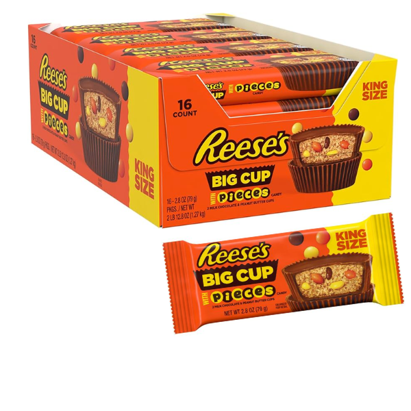 Reese's Big Cup with Pieces King Size 16 x 79g (2.8oz) image 0