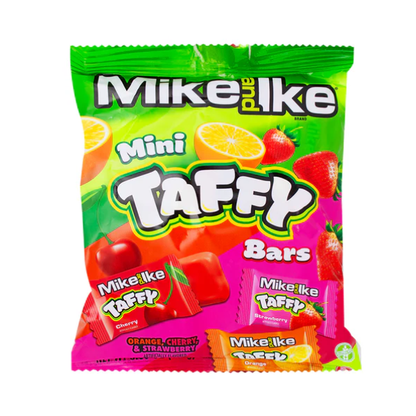 Mike and Ike Mini Taffy Bars Peg Bag 12 x 108g (3.8oz) image 0