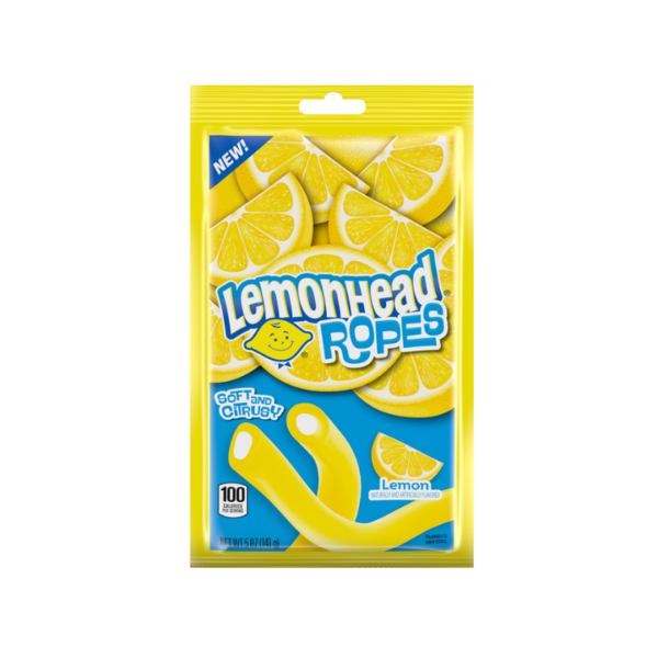Lemonheads Ropes Lemon Peg Bag 12 x 141g (5oz) image 0
