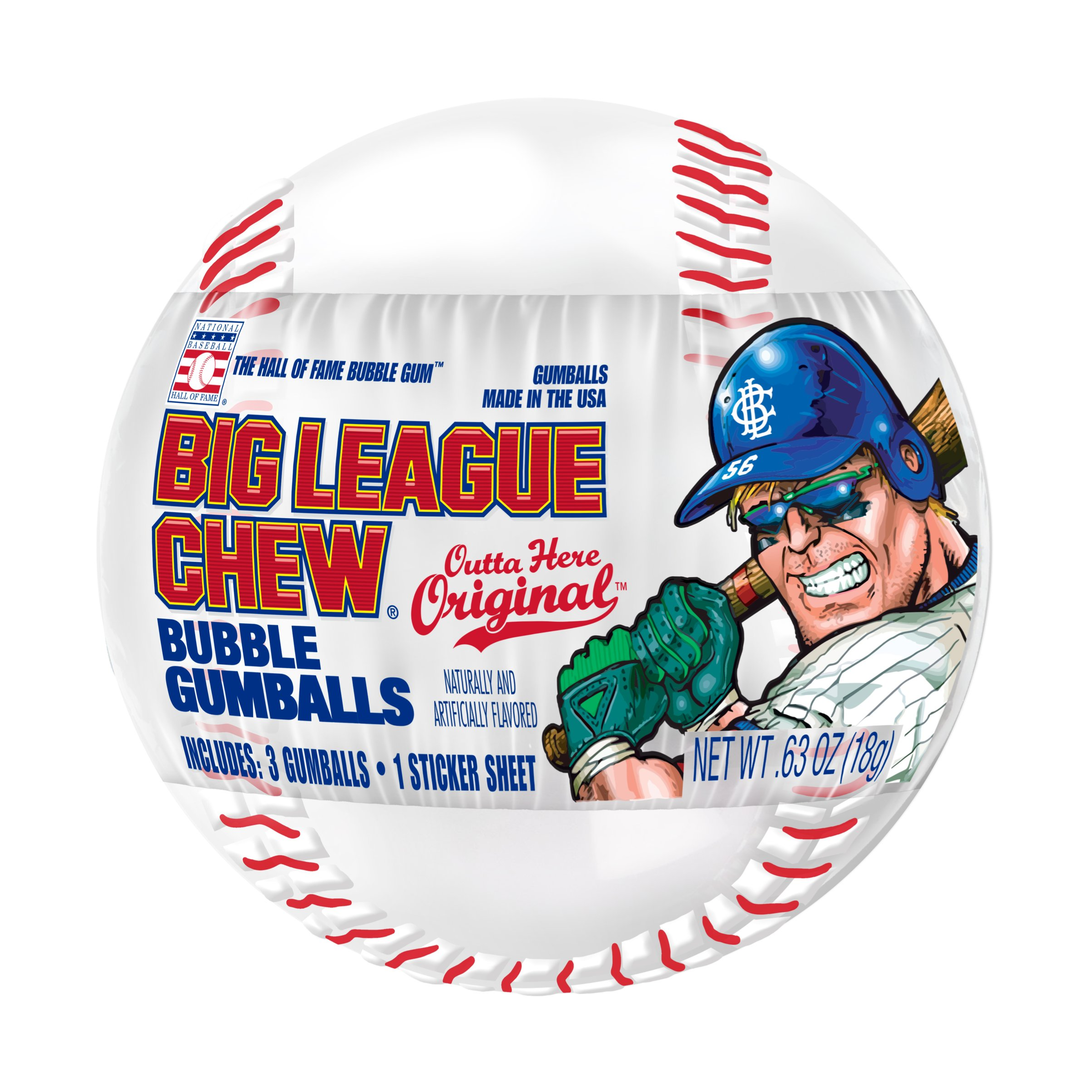 Big League Chew Bubble Gumballs Baseball 12 x 18g (0.63oz) image 0
