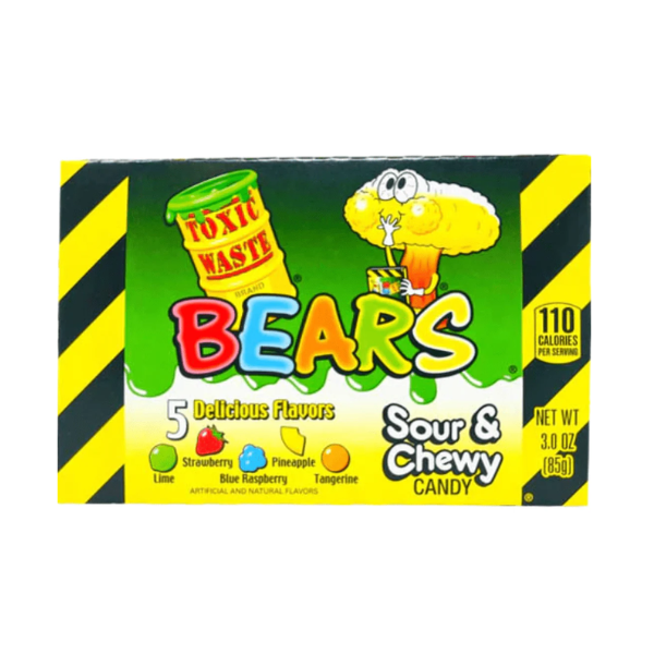 Toxic Waste Sour Gummy Bears Theatre Box 12 x 85g image 0
