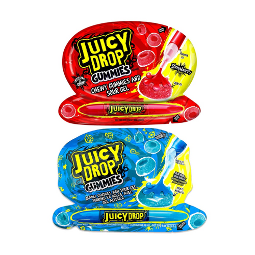 Bazooka Juicy Drop Gummies Chewy and Sour Gel 12 x 57g image 0