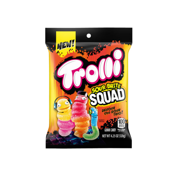Trolli Sour Brite Squad Peg Bag 12 x 120g (4.25oz) image 0