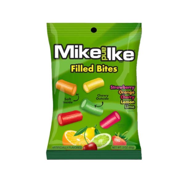 Mike and Ike Filled Bites Original Flavors Peg Bag 12 x 85g (3oz) image 0