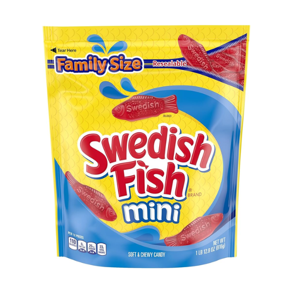 Swedish Fish Mini Red Family Size Pouch Bag 1 x 816g (12.8oz) image 0