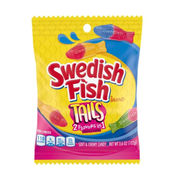 Swedish Fish Big Tails Peg Bag 12 x 102g (3.6oz) image 0