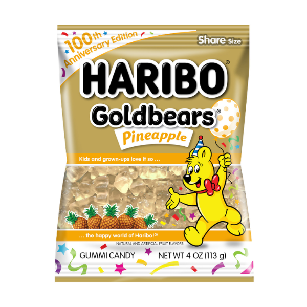 Haribo Goldbears Pineaple Peg Bag 12 x 113g (4oz) image 0