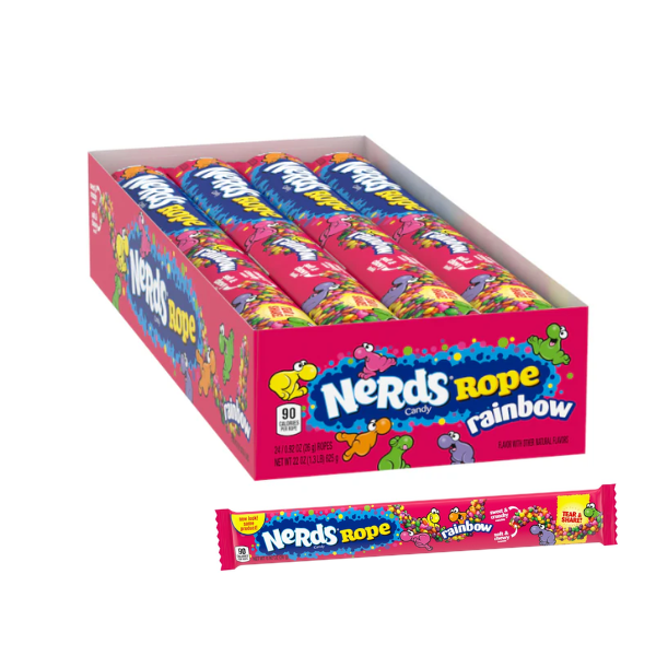 Nerds Rope Rainbow 24 x 26g (0.92oz) image 0