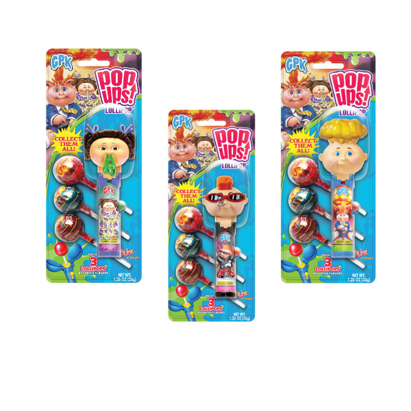 Pop Ups Lollipop Garbage Pail Kids Blister Pack 6 x 36g (1.26oz) image 0