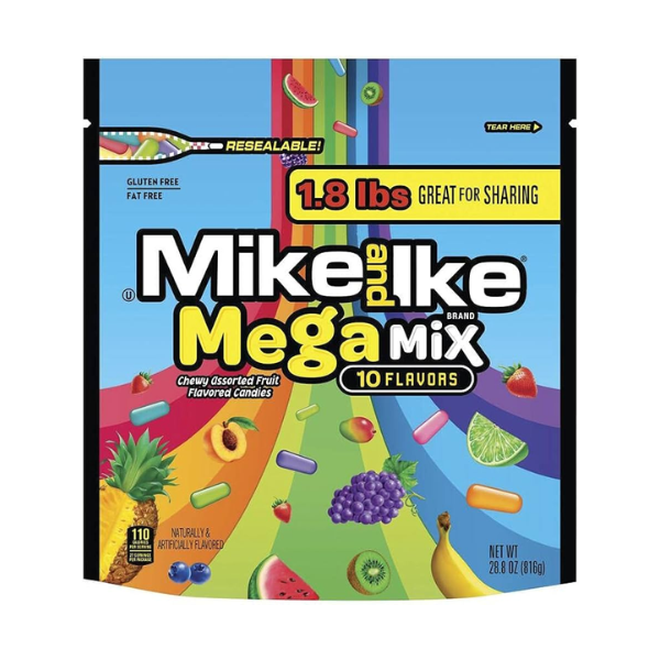 Mike and Ike Mega Mix Pouch Bag  1 x 816g (28.8oz) image 0
