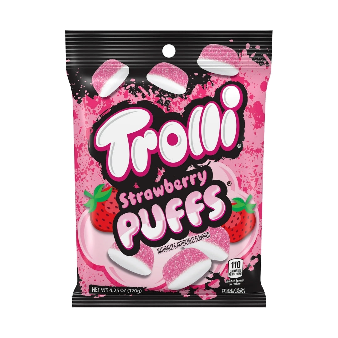 Trolli Strawberry Puff Peg Bag 12 x 120g (4.25oz) image 0