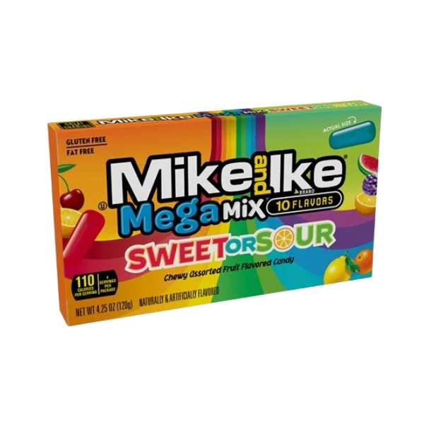 Mike and Ike Mega Mix Sweet or Sour Theater Box 12 x 120g (4.5oz) image 0