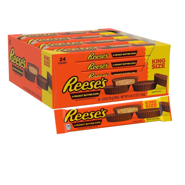 Reese's 4 Peanut Butter Cups King Size 24 x 79g (2.8oz) image 0