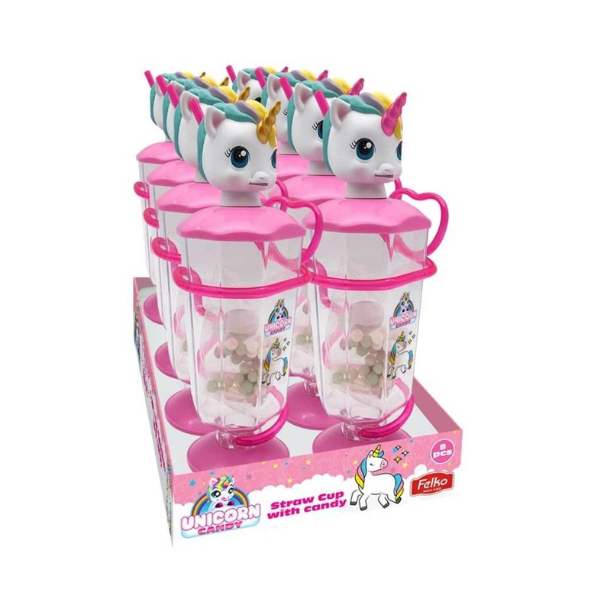 Felko Unicorn Candy Straw Cup 8 x 21g image 0