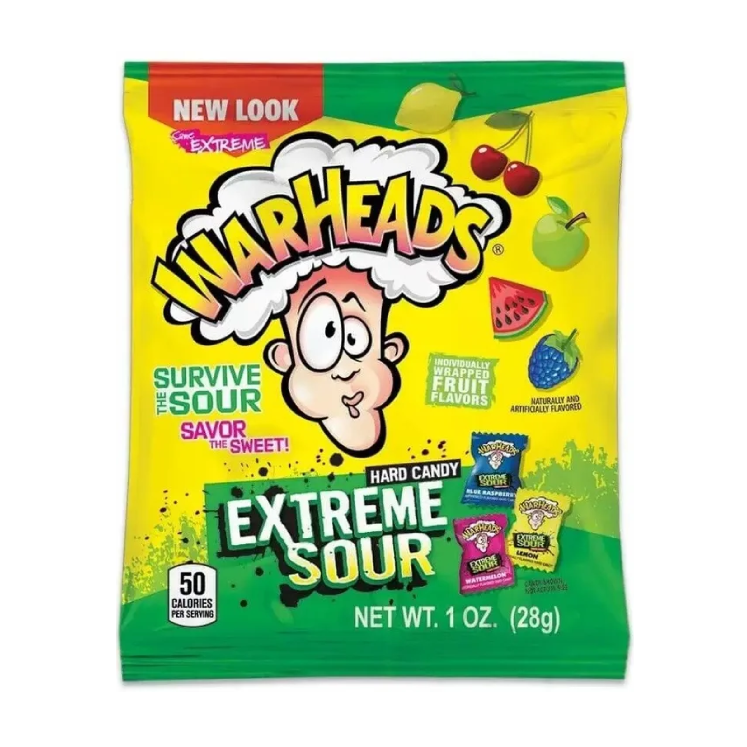 Warheads Extreme Sour Hard Candy Small Bag 12 x 28g (1oz) image 0