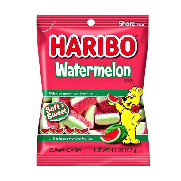 Haribo Watermelon Peg Bag 12 x 117g (4.1oz) image 0