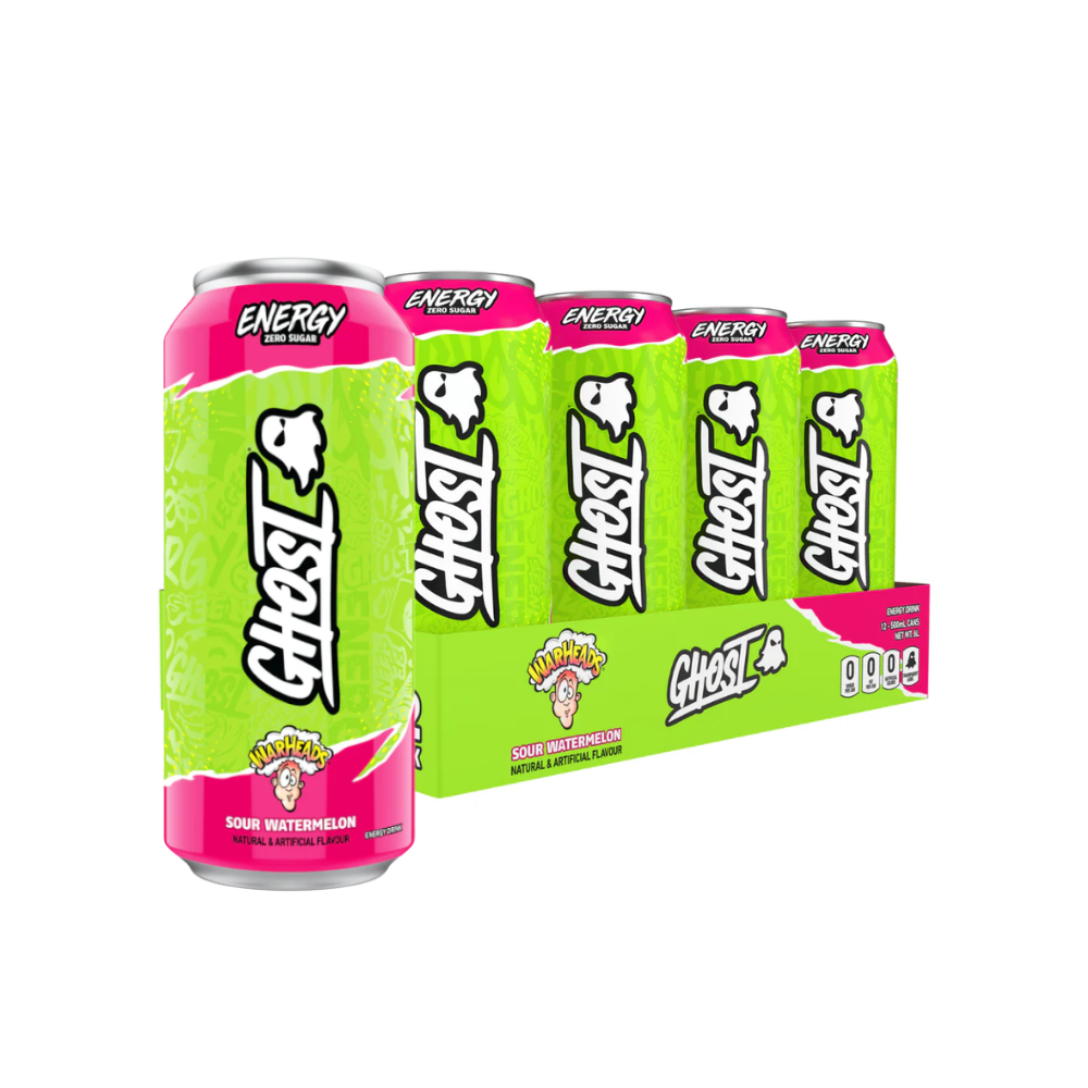 Ghost Energy Warheads Sour Watermelon Can 12 x 500ml image 0