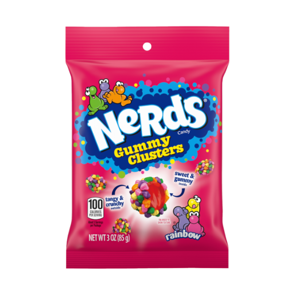 Nerds Gummy Clusters Rainbow Peg Bag 12 x 85g (3oz) image 0