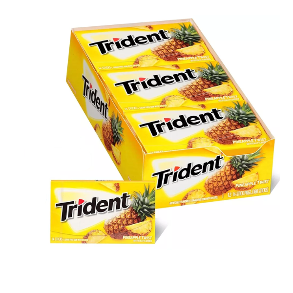 Trident Pineapple Twist Chewing Gum 14 Sticks 12 x 26.6g (0.94oz) image 0
