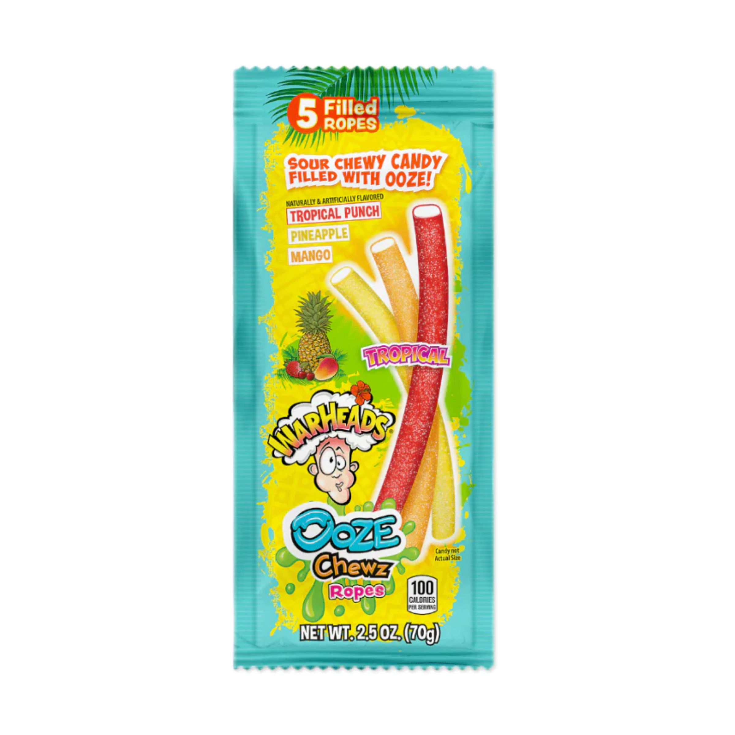 Warheads Ooze Chewz Ropes Tropical Peg Bag 12 x 70g (2.5oz) image 0