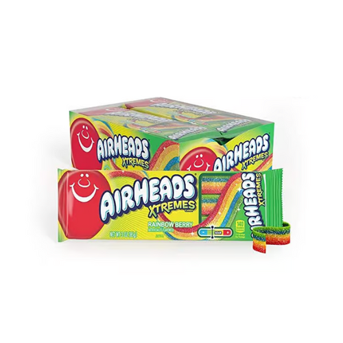 Airheads Xtremes Rainbow Berry Sour Belts Tray 12 x 85g (3oz) image 0