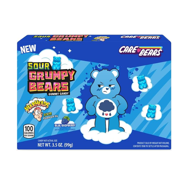 Warheads Sour Grumpy Bears Blue Raspberry Theater Box 12 x 99g (3.5oz) image 0
